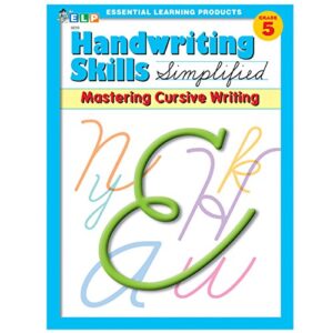 essential learning products zaner-bloser simplified method handwriting skills grade 5 mastering cursive (0229)