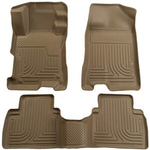 husky liners weatherbeater | fits 2004 - 2009 toyota prius, front & 2nd row floor liners - tan, 3 pc. | 98523