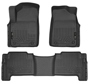 husky liners weatherbeater | fits 2011 - 2013 infinity qx56, 2014 - 2018 qx80, 17 - 18 nissan armada, 10 - 15 nissan patrol, front & 2nd row liners - black, 3 pc.| 98611