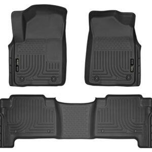 Husky Liners Weatherbeater | Fits 2011 - 2013 Infinity QX56, 2014 - 2018 QX80, 17 - 18 Nissan Armada, 10 - 15 Nissan Patrol, Front & 2nd Row Liners - Black, 3 pc.| 98611