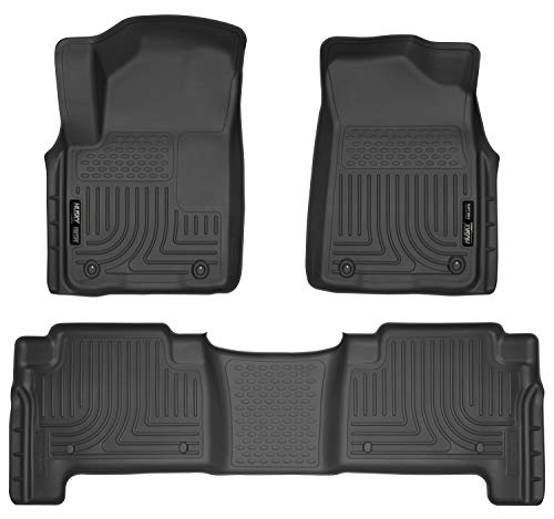 Husky Liners Weatherbeater | Fits 2011 - 2013 Infinity QX56, 2014 - 2018 QX80, 17 - 18 Nissan Armada, 10 - 15 Nissan Patrol, Front & 2nd Row Liners - Black, 3 pc.| 98611