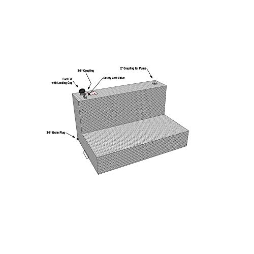 RDS 70388 L-Shaped Transfer Liquid Tank - 95 Gallon Capacity Silver