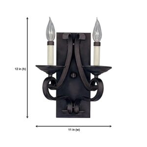 Designers Fountain 9032-NI Barcelona Wall Sconce, 2-Light, Black