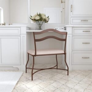 Hillsdale Windsor Vanity Bench, Burnished Bronze