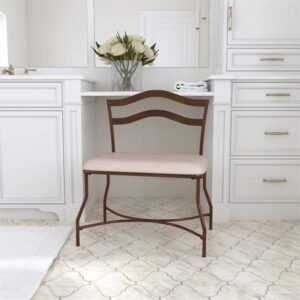 Hillsdale Windsor Vanity Bench, Burnished Bronze