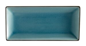 cac china japanese style 11-1/2-inch by 6-1/2-inch lake water blue rectangular platter, box of 12