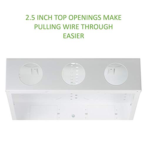 Legrand - OnQ 12 Inch Structured Media Enclosure, Wall Cable Management to Organize All System Devices, Home Networking Panel with 2.5 Inch Openings To Pull Wires Through, Media Box, White, EN1200