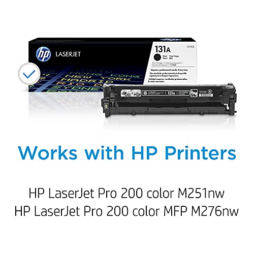 HP 131A Black Toner Cartridge | Works with HP LaserJet Pro 200 color M251 Series, HP LaserJet Pro 200 color MFP M276 Series | CF210A