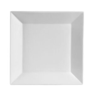 CAC China KSE-21 Kingsquare 12-Inch Super White Porcelain Square Plate, Box of 12