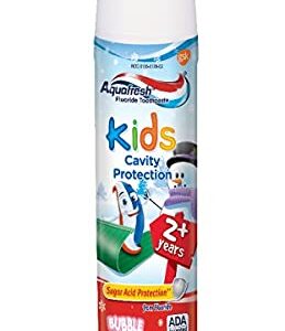 Aquafresh Kids Pump Cavity Protection Bubble Mint Fluoride Toothpaste for Cavity Protection, 4.6 ounce (pack of 2)