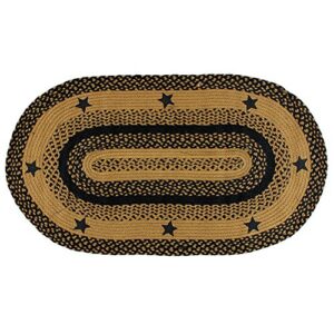 Star Black Premium Braided Collection | Primitive, Rustic, Country, Farmhouse Style | Jute/Cotton | 30Days Risk Free | Accent Rug/Door Mat/Floor Carpet (Oval 4'x6', Star Black)