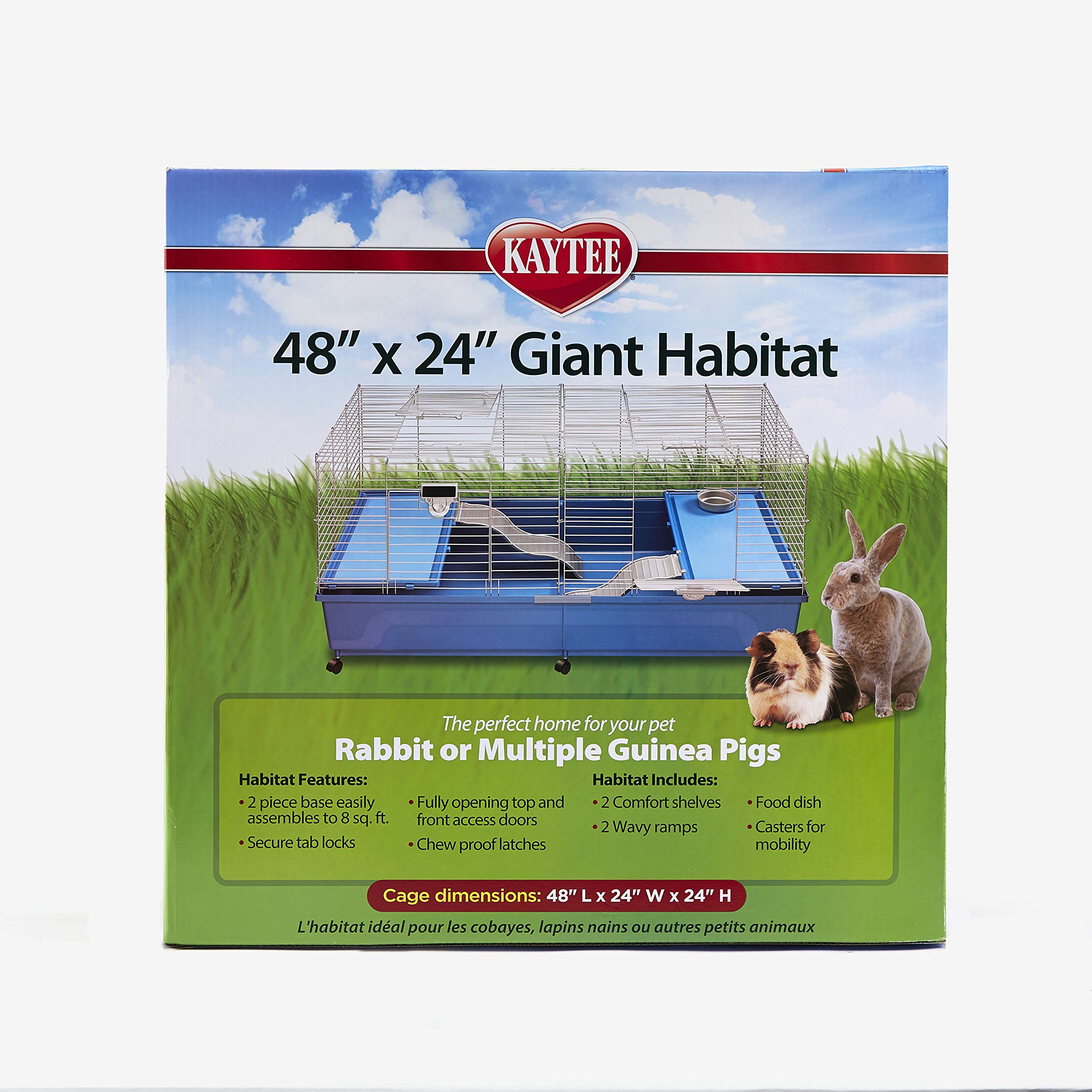 Kaytee My First Home Giant Habitat With Casters for Pet Rabbits or Multiple Guinea Pigs