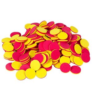 hand2mind foam two-color counters, red and yellow counters, counting manipulatvies, math counters for kids, counting chips, math manipulatives, math bingo chips, counters for kids math (pack of 600)