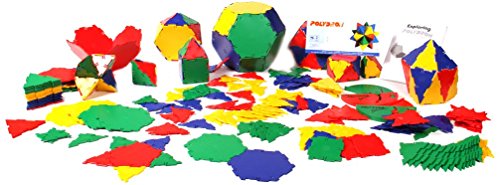 hand2mind Polydron Geometry Shapes (Set of 266 Pieces in 7 Shapes)