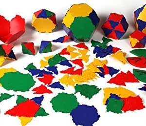 hand2mind Polydron Geometry Shapes (Set of 266 Pieces in 7 Shapes)