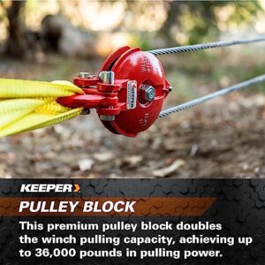 KEEPER - Pulley Block for All Winches Up to 18,000 Lbs. with 36,000 Lbs. Pulling Capacity