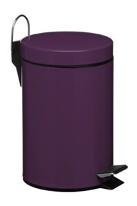 premier housewares purple kitchen bin recycling and waste bathroom bin non- slip rubbish bin bins for kitchen non marking recycling bins pedal bin,h26 x w17 x d23cm