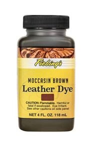 fiebing's leather dye - alcohol based permanent leather dye - 4 oz - moccasin brown