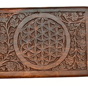 New Age Source The Carved Wood Box Flower of Life