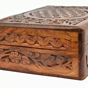 New Age Source The Carved Wood Box Flower of Life