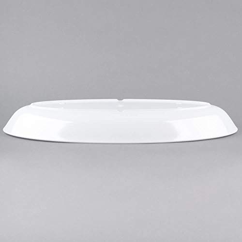 G.E.T. ML-256-W White 10.4 qt., 30" x 11.75" Deep Oval Platter, Break Resistant Dishwasher Safe Melamine Plastic, Siciliano Collection