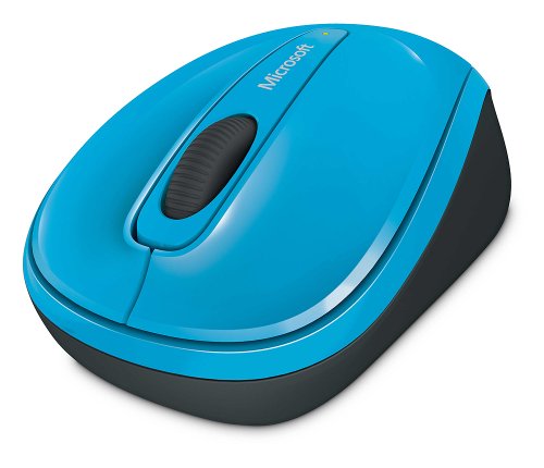 Microsoft 3500 Wireless Mobile Mouse - Cyan Blue .Comfortable design, Right/Left Hand Use, Wireless, USB 2.0 with Nano transceiver for PC/Laptop/Desktop, works with Mac/Windows Computers