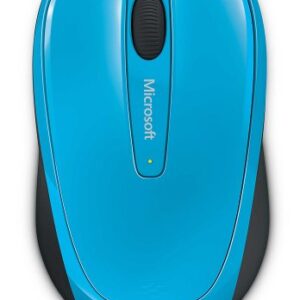 Microsoft 3500 Wireless Mobile Mouse - Cyan Blue .Comfortable design, Right/Left Hand Use, Wireless, USB 2.0 with Nano transceiver for PC/Laptop/Desktop, works with Mac/Windows Computers