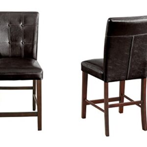 Homelegance Decatur PU Leather Counter Height Chair (Set of 2), Dark Brown