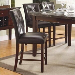 Homelegance Decatur PU Leather Counter Height Chair (Set of 2), Dark Brown