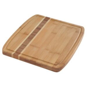 norpro 12 10-inch bamboo cutting board with juice catching groove, brown (7637)