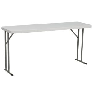 flash furniture kathryn 5-foot granite white plastic folding training table