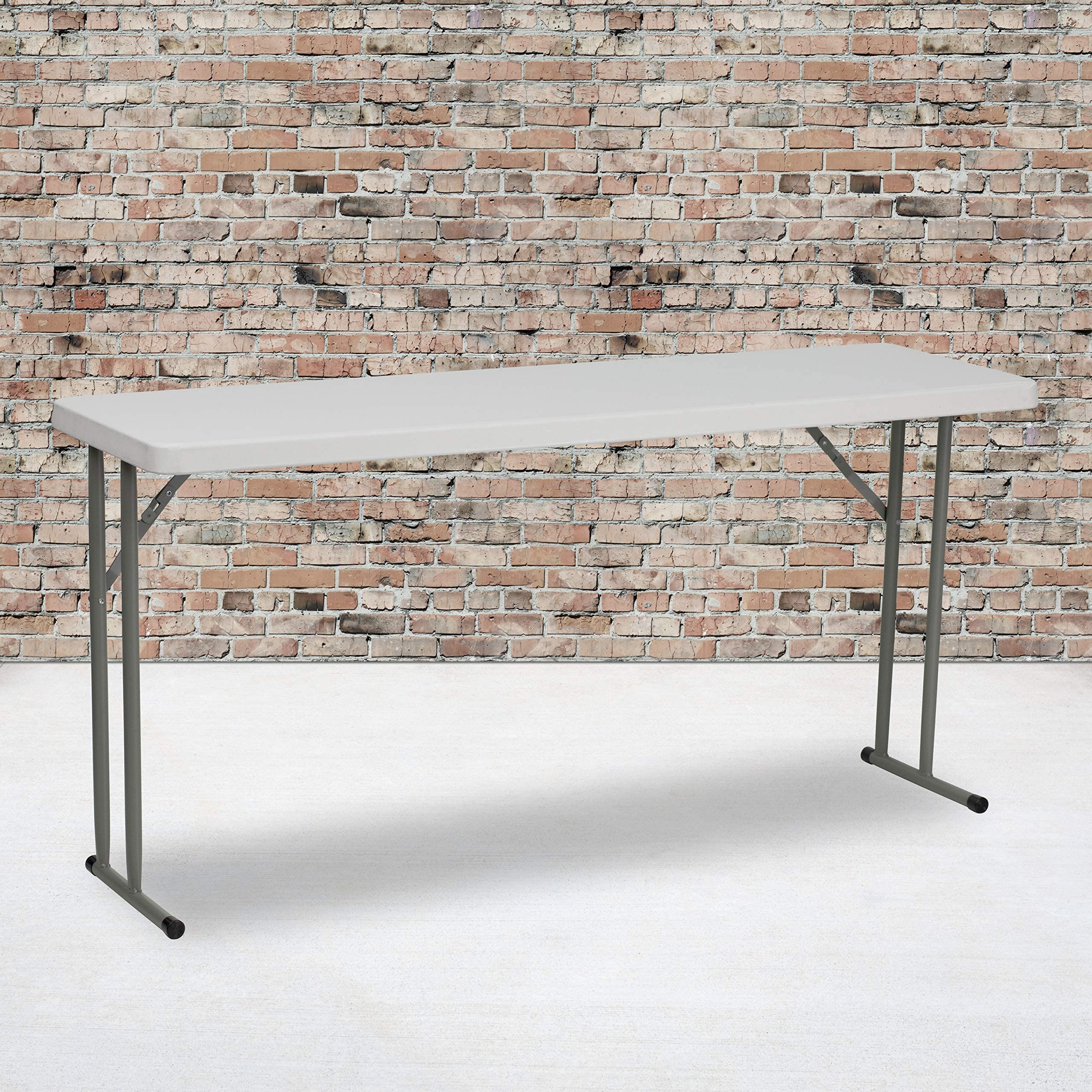 Flash Furniture Kathryn 5-Foot Granite White Plastic Folding Training Table