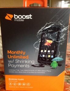 kyocera hydro prepaid android phone (boost mobile)
