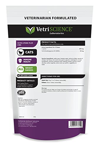 VETRISCIENCE Laboratories - Vetri Lysine Plus, 120 Bite Sized Chews, 3 Pack