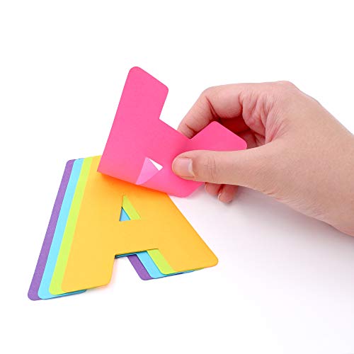 ArtSkills Jumbo 4" Paper Poster Letters and Numbers for Projects and Crafts, Neon Colors, 190 Pieces, Study Room