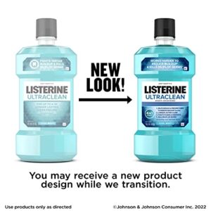 Listerine Ultraclean Oral Care Antiseptic Mouthwash, Everfresh Technology to Help Fight Bad Breath, Gingivitis, Plaque & Tartar, ADA-Accepted Tartar Control Oral Rinse, Cool Mint, 1 L