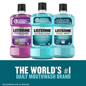 Listerine Ultraclean Oral Care Antiseptic Mouthwash, Everfresh Technology to Help Fight Bad Breath, Gingivitis, Plaque & Tartar, ADA-Accepted Tartar Control Oral Rinse, Cool Mint, 1 L