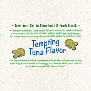 FELINE GREENIES Natural Dental Care Cat Treats Tempting Tuna Flavor, 2.1 oz. Pouch