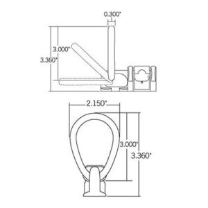 Mac's Tie Downs 310004 Versatie Double Stud Pear Shaped Ring for Tie Down Anchor - 5,000 lb Load Capacity