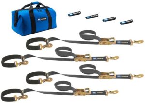 mac's tie-downs 511108 black super pack with 8' x 2" combination axle straps