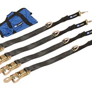 Mac's Tie-Downs 511118 Black Super Pack with 8' x 2" Direct Hook Combination Axle Straps