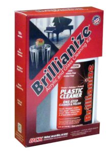 brillianize plastic and glass cleaning kit with microsuede polishing cloth