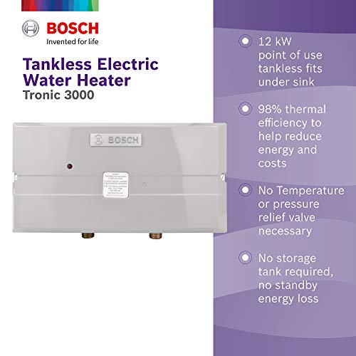 Bosch Electric Tankless Water Heater - Eliminate Time for Hot Water - Easy Installation