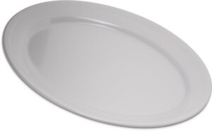 carlisle foodservice products 4356002 dallas ware melamine oval platter tray, 12" x 8.50", white (pack of 24)