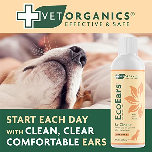 EcoEars Dog Ear Cleaner. Natural Multi-Action Formula. for Bad Discharge & Smell. Naturally Removes Foreign Matter and Cleanses The Most Difficult Ears. 100% Guaranteed