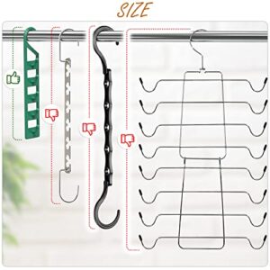 Space Saving Hangers for Clothes - 4 in Pack, Heavy Duty Plastic Hanger Organizer with 5 Hooks - Multipurpose Space Saving Hangers for Jeans, Pants, Shirts, Scarves, Sweaters, Coats - Essential Closet Hangers Space Saver