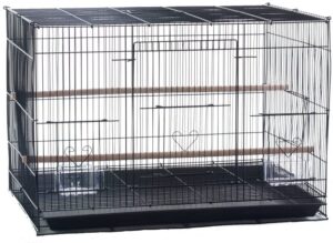 aviary canary finch budgie lovebird parakeet breeding breeder bird finch parakeet finch flight cage, 24"x16"x16"h (black, without divider)
