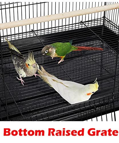 Aviary Canary Finch Budgie Lovebird Parakeet Breeding Breeder Bird Finch Parakeet Finch Flight Cage, 24"x16"x16"H (Black, Without Divider)