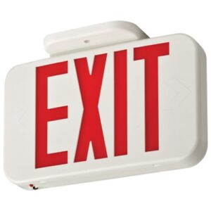 lithonia lighting exr led m6 led 0.8 watts, red contractor select red thermoplastic exit sign