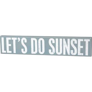 primitives by kathy 17819 beach-inspired box sign, 30" x 6" x 1.75", let's do sunset